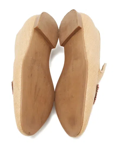 Pre-owned Stella Mccartney Tatami Raffia Embellishment Slippers