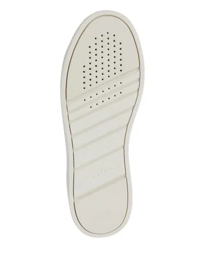 Geox Metallic-panel Lace-up Sneakers In White
