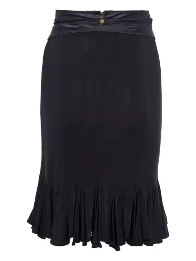Pre-owned Just Cavalli Vintage Satin Paneled Ruffle Skirt