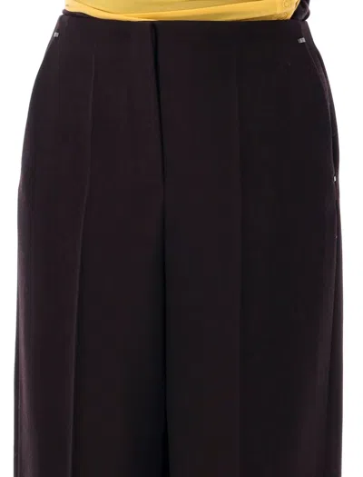 Fendi Grain De Poudre Wool Trousers In Brown