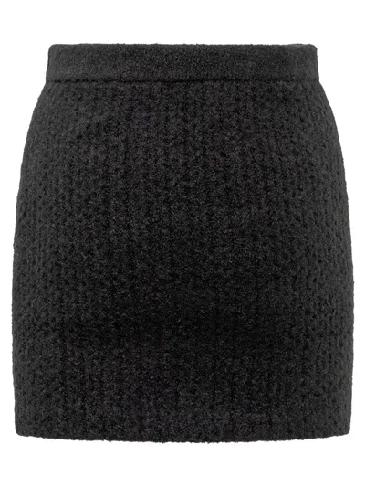 Self-portrait Self Portrait Black Alpaca Blend Skirt Women