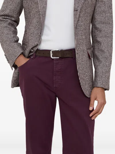 Brunello Cucinelli Cotton Trousers In Burgundy