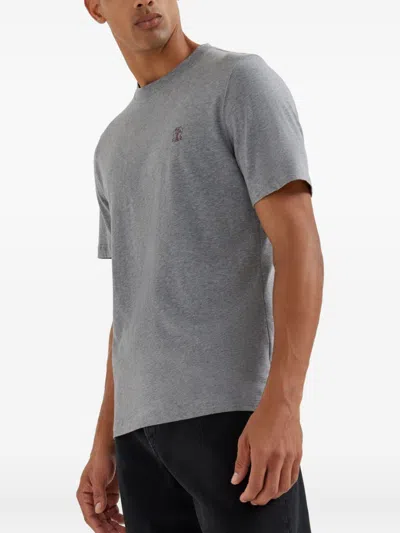 Brunello Cucinelli Men Logo Cotton T-shirt