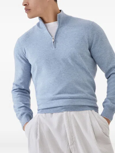 Brunello Cucinelli Cashmere Sweater In Blue