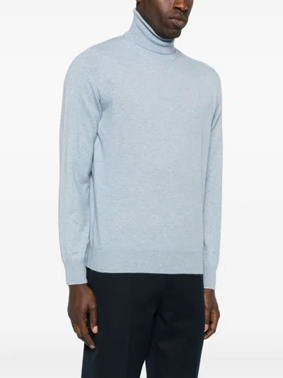 Brunello Cucinelli Cashmere Turtle Neck Jumper In Blue