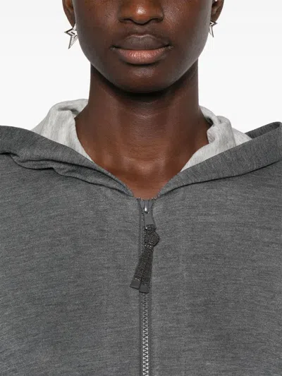 Brunello Cucinelli Cotton And Silk Blend Hooded Zipped Cardigan