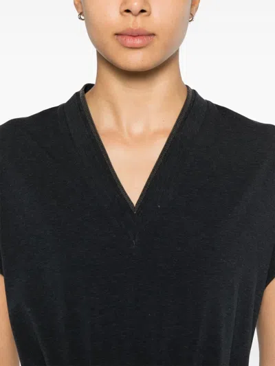 Brunello Cucinelli Women Monili Collar Vneck Tee Shirt