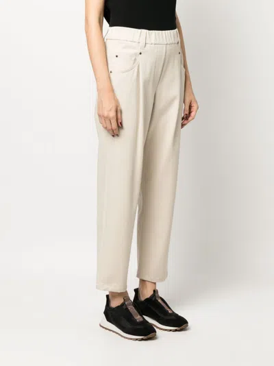 Brunello Cucinelli Cotton Trousers In Gray