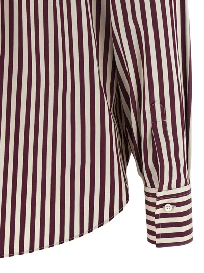 Brunello Cucinelli Bead-embellished Striped Cotton-sateen Shirt In Multi