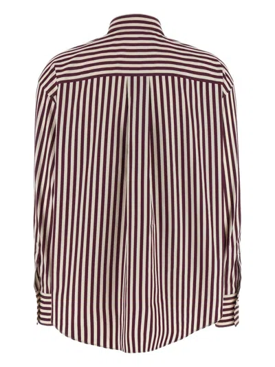 Brunello Cucinelli Bead-embellished Striped Cotton-sateen Shirt In Multi