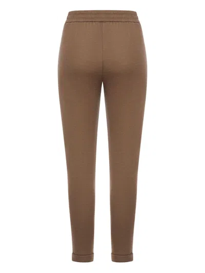 Brunello Cucinelli Drawstring-waist Tapered Trousers In Black