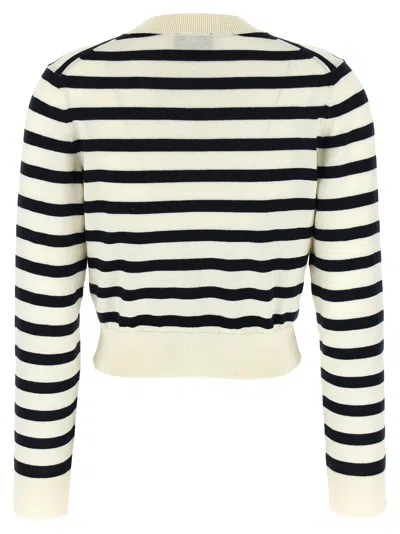 Apc Striped Pattern Knitwear Cardigan With Ribbed Cuffs In Multi