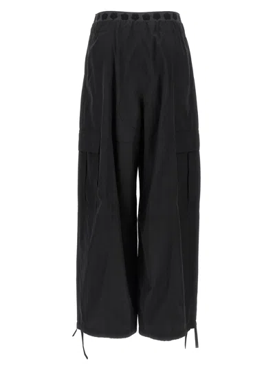 Kenzo 'boke Flower 2.0' Black Pants With Flowers Embellishmed Waist And Logo Patch On The Pocket In Black