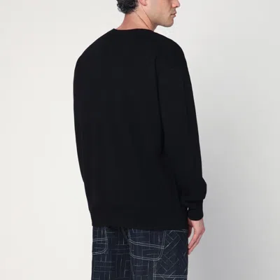 Kenzo Boke Flower Embroidered Cotton Sweatshirt Clothing In Black