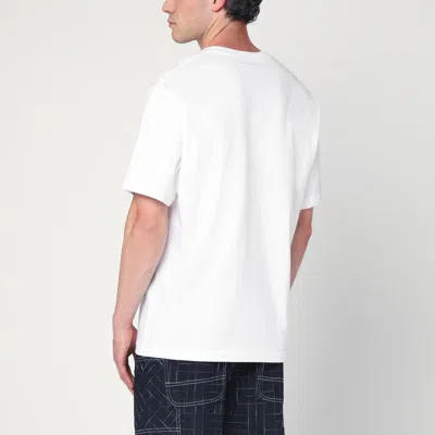 Kenzo White Classic T-shirt With Contrasting Logo Print In Cotton