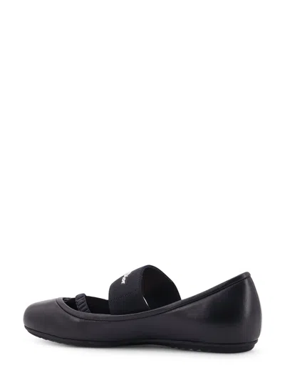 Dior Women Shade Leather Ballerinas With Elastic Bands In Black
