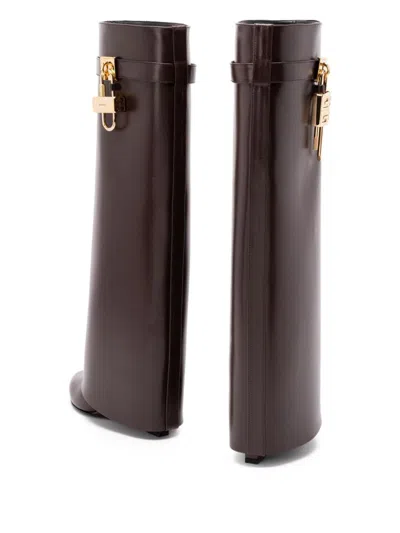 Givenchy Shark Lock Pant Boots Shoes In Brown