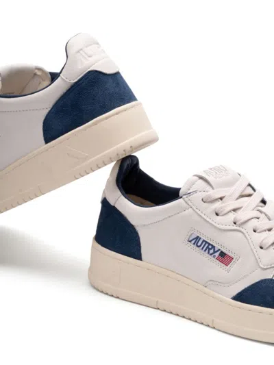 Autry Medalist Sneakers In White And Blue Leather In Multi