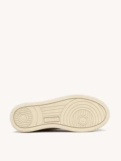 Autry Sneakers Platform Low In Pelle Bianca E Argento