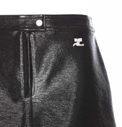 Courrèges Courreges Re-edition Vinyl Effect Mini Skirt Women In Black