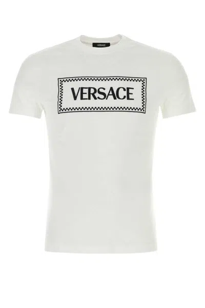 Versace Embroidered Logo T-shirt In White