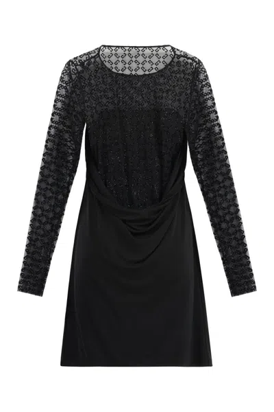 Givenchy Draped Jersey Dress In Black