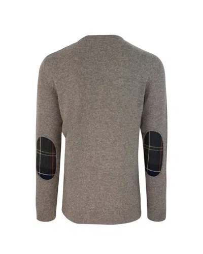 Barbour Holden Elbow Patch Wool Crewneck Sweater In Gray