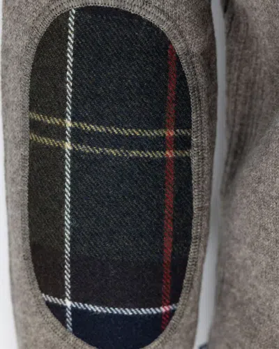 Barbour Holden Elbow Patch Wool Crewneck Sweater In Gray
