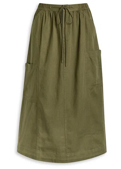 Damson Madder Vika Cotton Midi Cargo Skirt