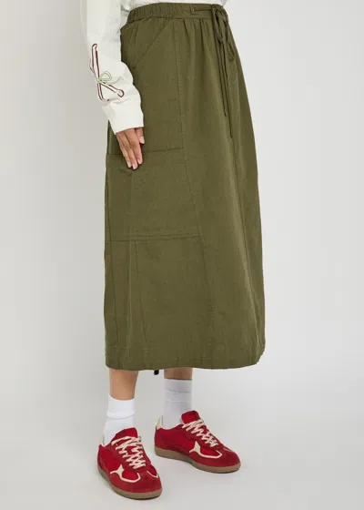 Damson Madder Vika Cotton Midi Cargo Skirt