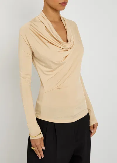 Tove Fina Draped Stretch-jersey Top In Nude