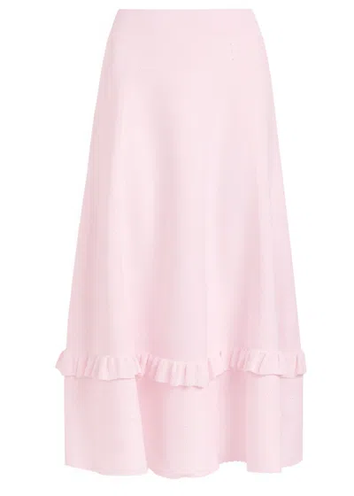 Needle & Thread Pointelle Stretch-knit Midi Skirt
