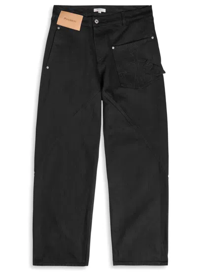 Jw Anderson Twisted Workwear Denim Jeans In Black