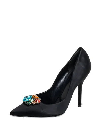 Pre-owned Dolce & Gabbana 110mm Satin Jewel Pumps