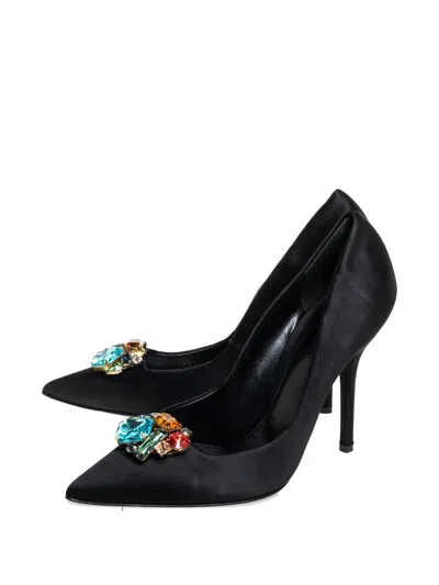 Pre-owned Dolce & Gabbana 110mm Satin Jewel Pumps