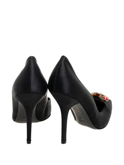 Pre-owned Dolce & Gabbana 110mm Satin Jewel Pumps