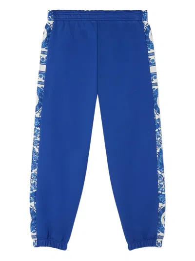 Versace Barocco-panelled Track Pants In Blue