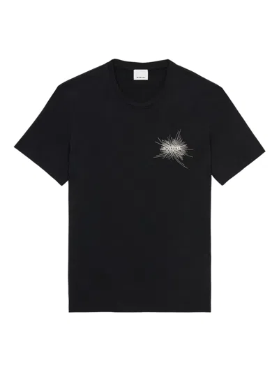 Isabel Marant Black Crewneck Embroidered T-shirt
