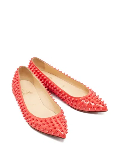 Pre-owned Christian Louboutin Spike Ballet Flats