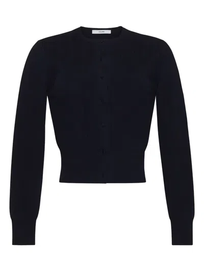 Adam Lippes Crew-neck Cardigan In Black