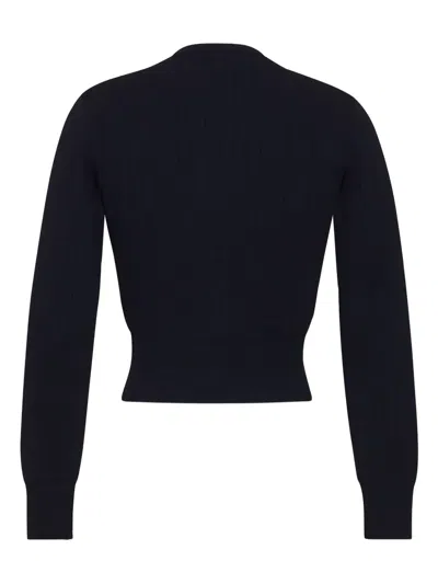 Adam Lippes Crew-neck Cardigan In Black