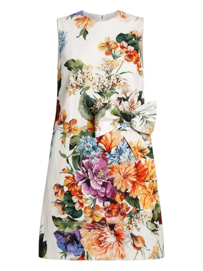 Dolce & Gabbana Floral-print Mini Dress In Multi