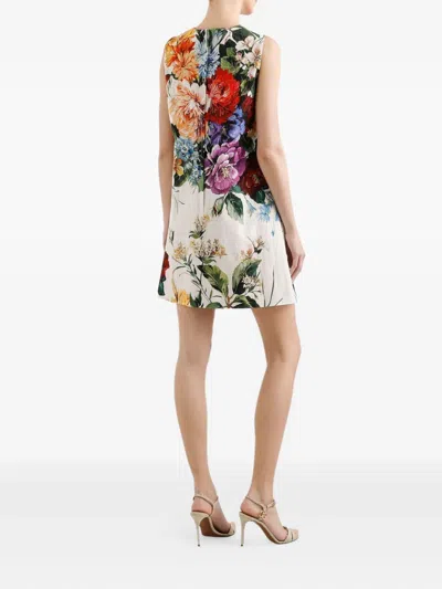 Dolce & Gabbana Floral-print Mini Dress In Multi