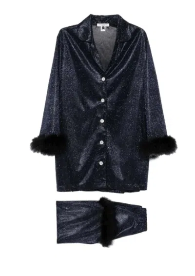 Gilda & Pearl Starlet Sparkle Pyjama Set In Navy Black