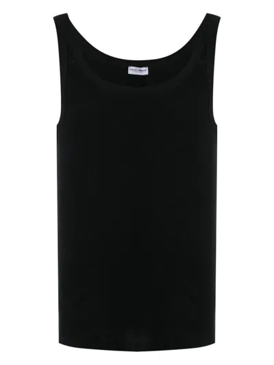 Dolce & Gabbana Men Marcello Ribbed Tank Top In Black