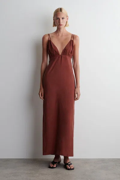 Cos Gathered V-neck Maxi Dress