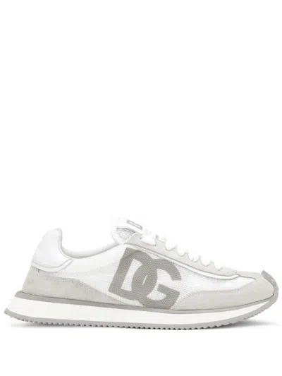Dolce & Gabbana Dg Cushion Mixed-material Sneakers In Gray