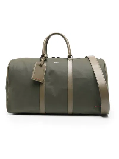Kiton Logo Tag Travel Bag With Detachable Strap