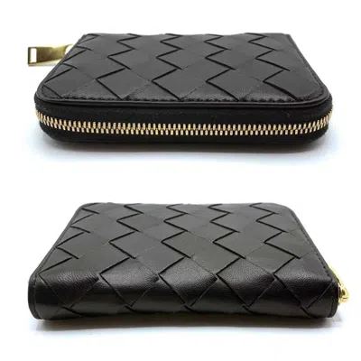 Pre-owned Bottega Veneta Black Intrecciato Coin Purse/coin Case ()
