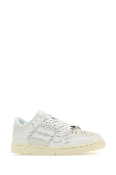 Amiri White Leather Skel Sneakers In White
